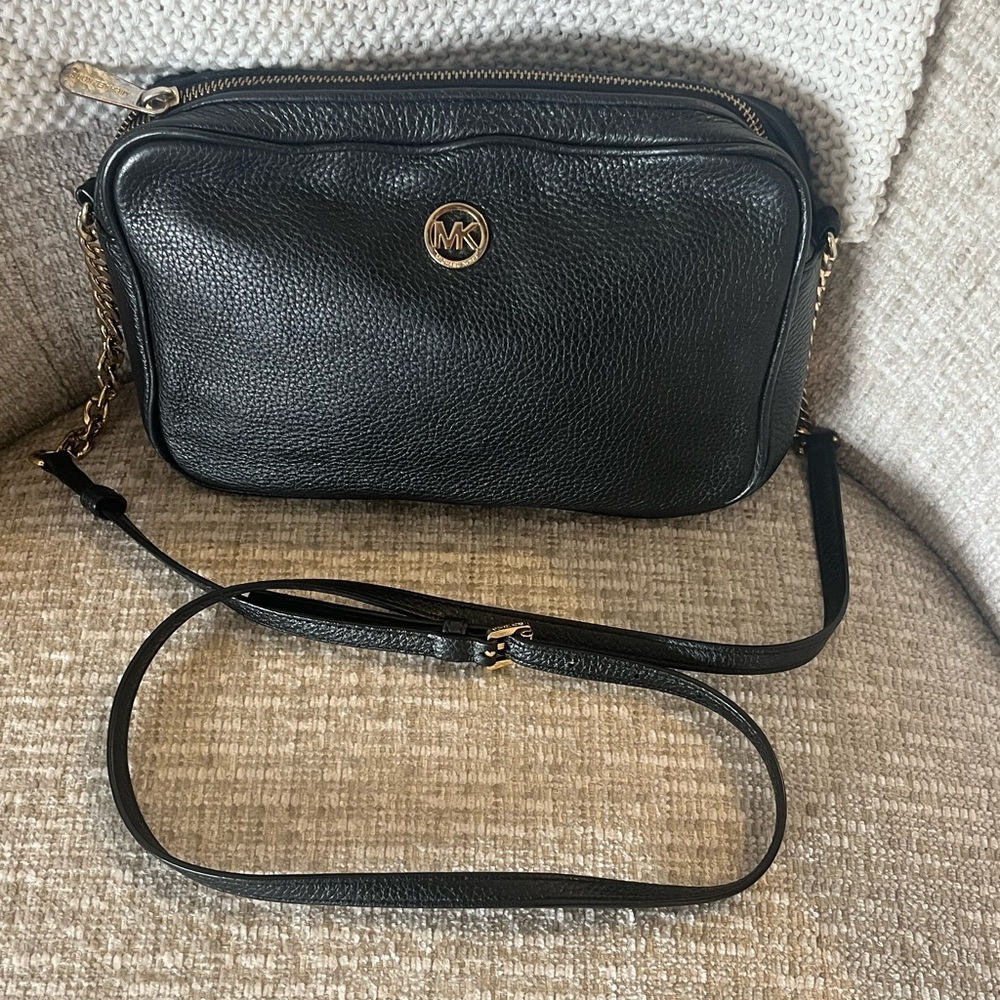 Michael Kors Black Leather Crossbody Bag